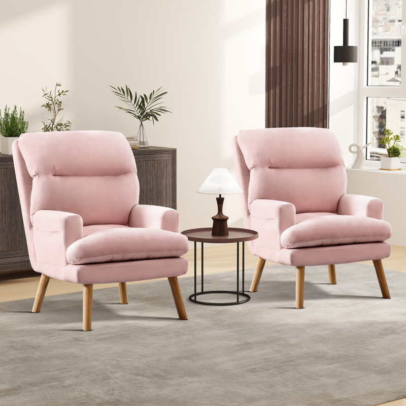 Fauteuil d'appoint inclinable standard avec repose-pieds 44,1 po de largeur, Velours rose