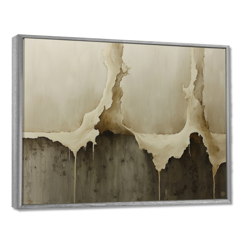 Christchurch Ephemeral Pathway Drip Peinture II, H 12 po x l 20 po, Impression encadrée flottante, Argent argent