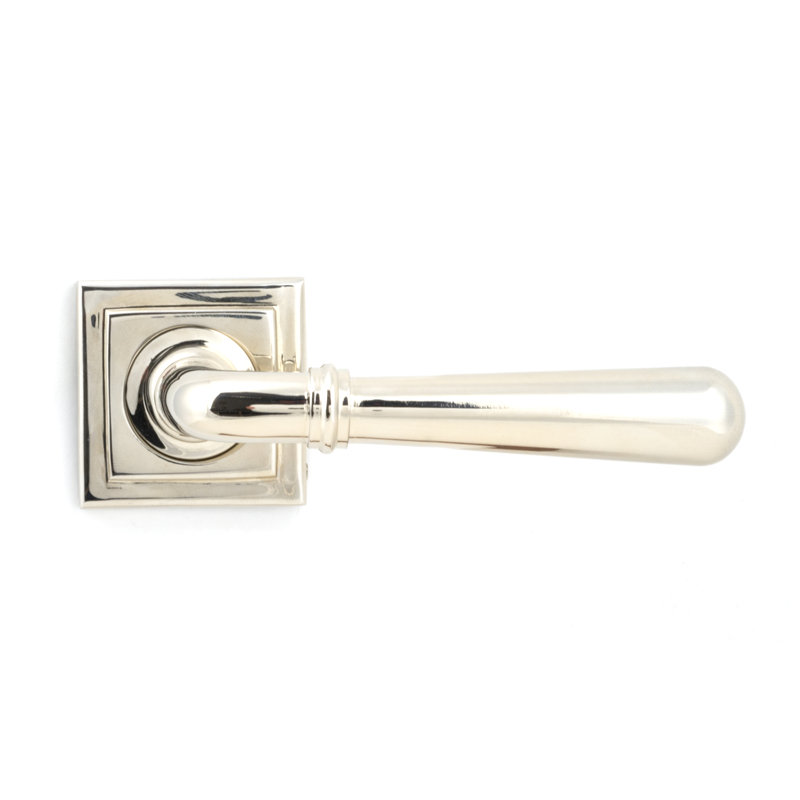 Newbury Lever on Rose Set (Square), Polished Nickel