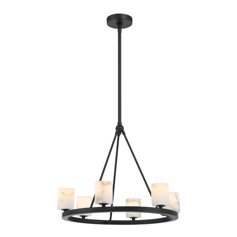Lustre noir mat 6 lumières Rashana
