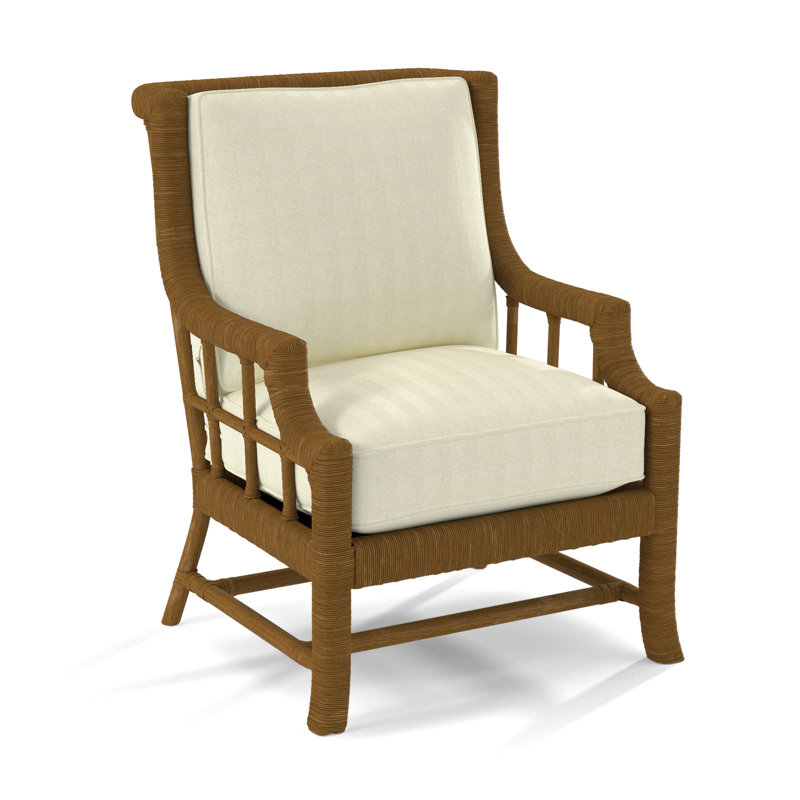 Lafayette Armchair, Havana, White Performance Fabric; 0851-94