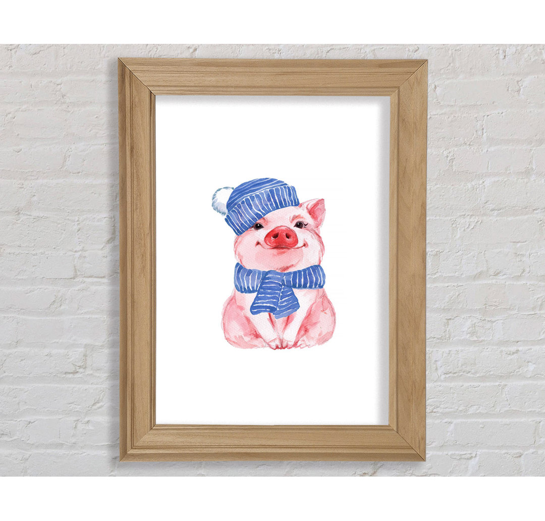 Winter Piggy Love - Einzelner Bilderrahmen Kunstdrucke