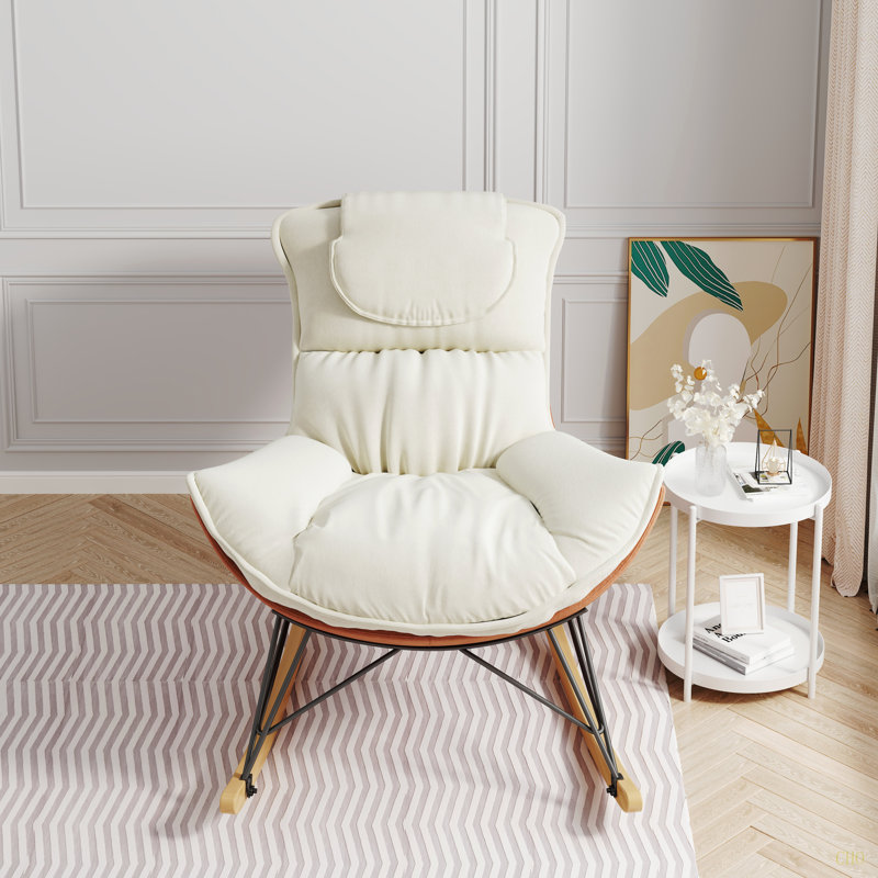 Fauteuil à bascule de loisirs, canapé de luxe, fauteuil de loisirs pour balcon, coussin de siège confortable et respirant, détachable et lavable