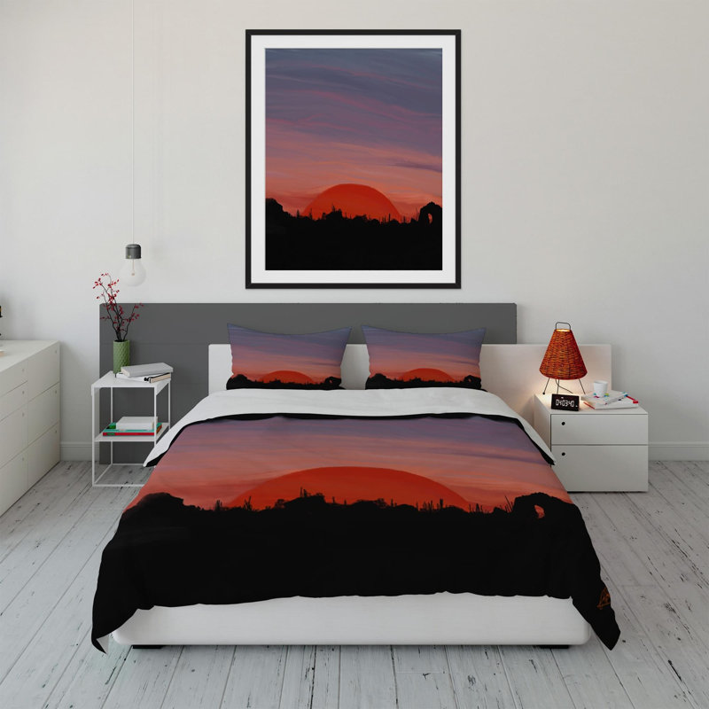 Comforter Set Carlos Grisales Art, Red/Black Desert Sunset