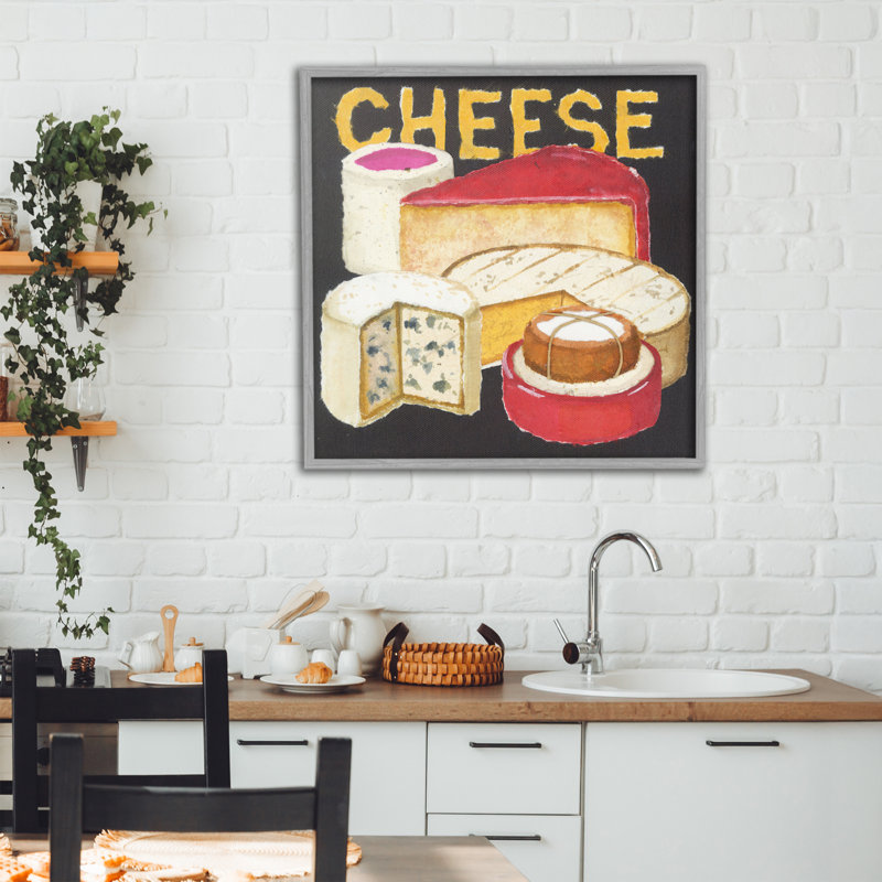Giclée encadrée de roues de fromage assorties, conception de Nancy Overton, H 24 po x l 24 po, Estampe numérique Farmhouse