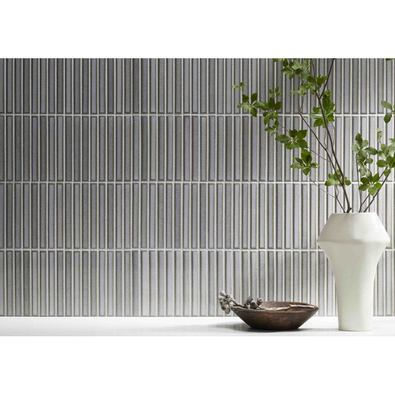 Japanese Ceramic Light Grey .5 x 6, Gray