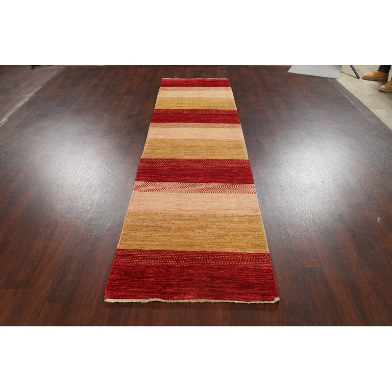 Tapis multicolore noué à la main 2 pi 9 po x 10 pi 2 po One-of-a-Kind