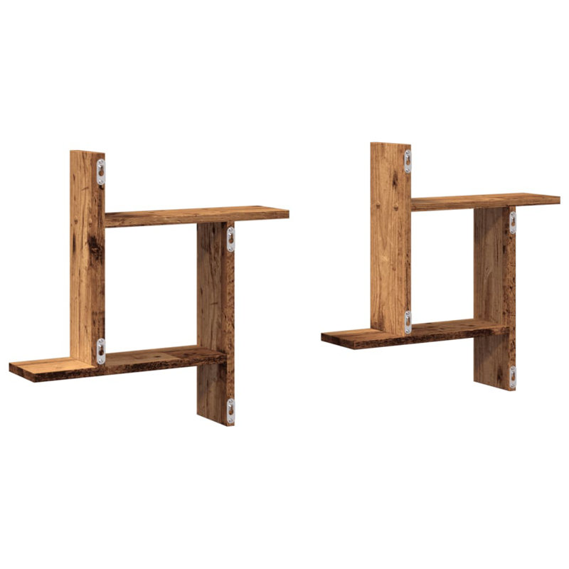 Rocchi Floating Shelf, 50cm H x 50cm W x 12cm, Old Wood