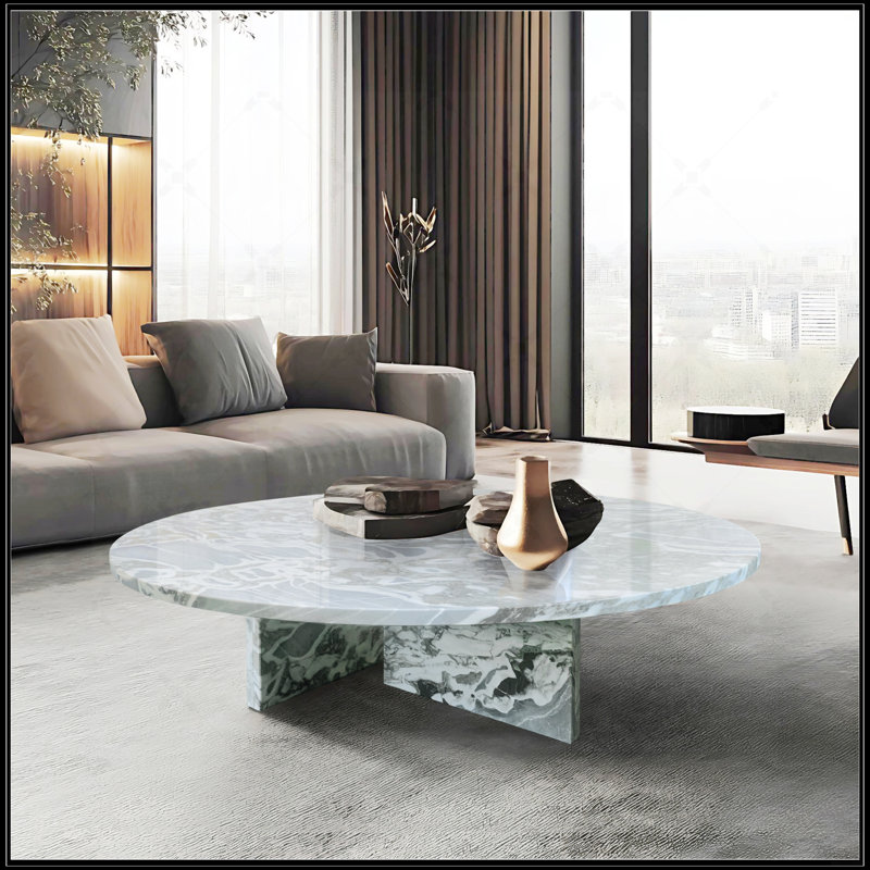 Table basse en marbre bleu-gris naturel, Bleu gris