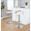 Tabouret de bar réglable avec pivot en métal et similicuir avec repose-pieds arrondi en T - ensemble de 3-702608889