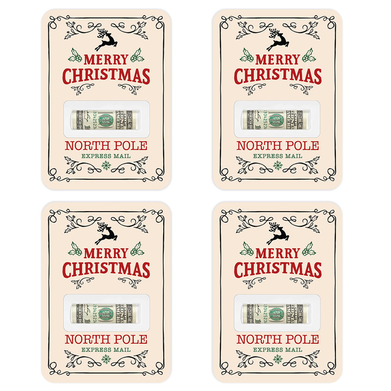 Paquet de 4 porte-monnaie Merry Christmas