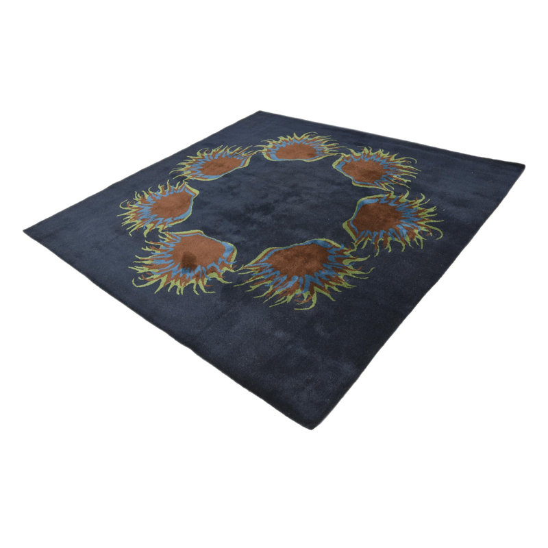 Tapis carré bleu marine Orlando