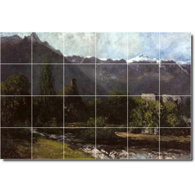 Carreau de peinture murale décorative en céramique 25,5 po x 17 po 4,25 po x 4,25 po
