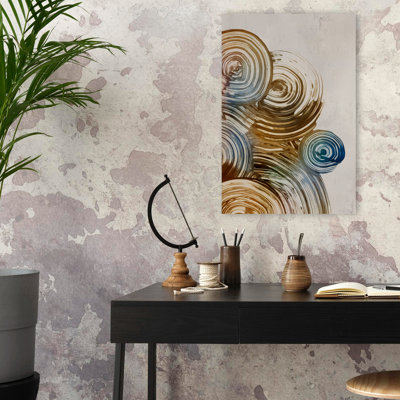 Brushstroke Spirals In Earth And Sky - Abstract Abstract Art Mixed Media Swirls Art