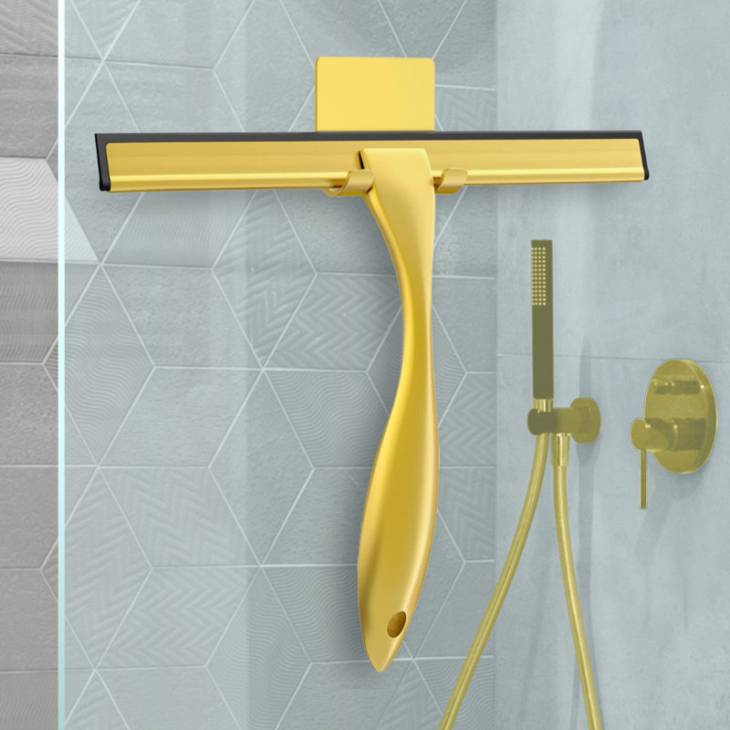 Raclette de douche en acier inoxydable Adaley, Or