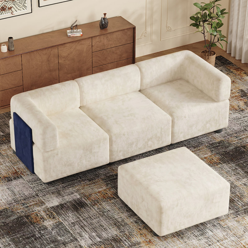 3 Seater Sofa & Chaise, Beige