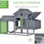 Petit poulailler de 59 po - gris, en bois, avec nichoir, plateau amovible et système de ventilation en bois gris, plateau de rangement pour volaille
