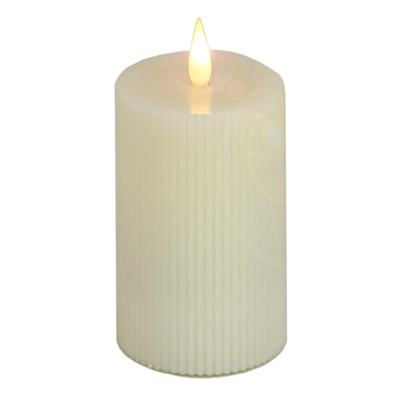 Bougie sans flamme à pilier Georgetown, H 9 po x l 5 po x P 5 po, Or