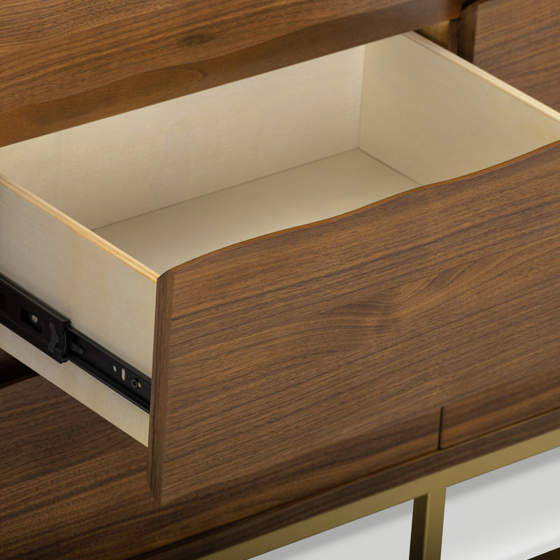 Seneca Modern Solid Wood 6-Drawer Dresser with Elevated Metal Base and Smooth-Glide Storage, Natural