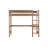 Loft Bed With Desk, Upholstered Loft Bed Frame With Ladder, Safety Guardrails,Rubber Wooden,Teddy Fleece Fabric Headboard/Footboard