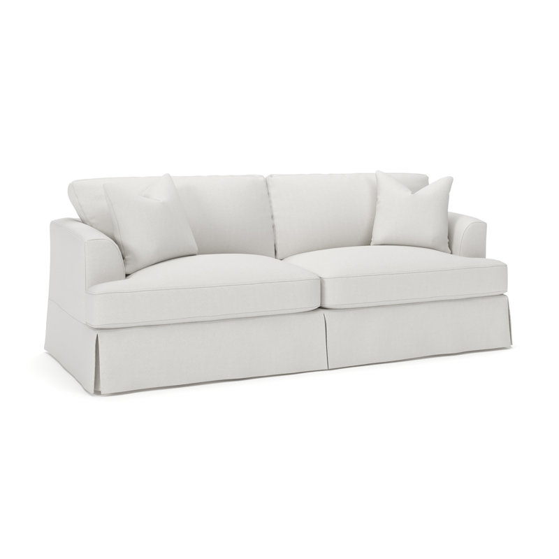 Lucia 92.5'' Slipcovered Sofa, Macarena Beige