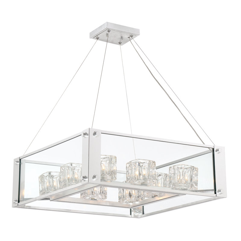 Luminaire suspendu rectangulaire pour îlot de cuisine 8 lumières Aniyah
