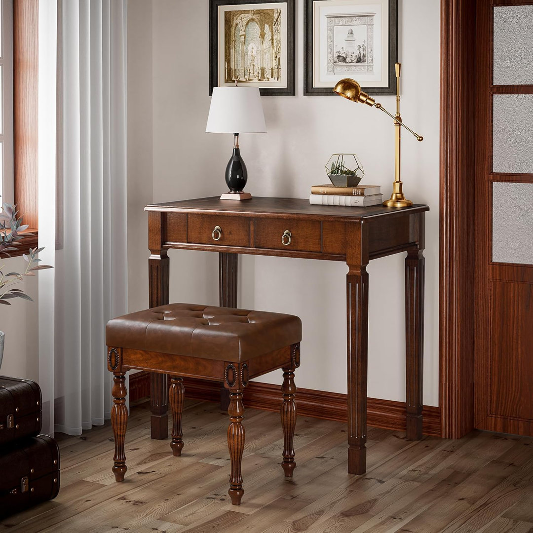 Solid Wood Makeup Vanity Table Set