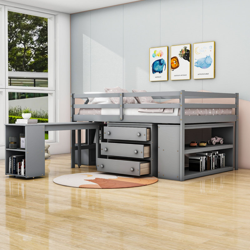 Lit pour enfant Longmeadow, Complète, gris