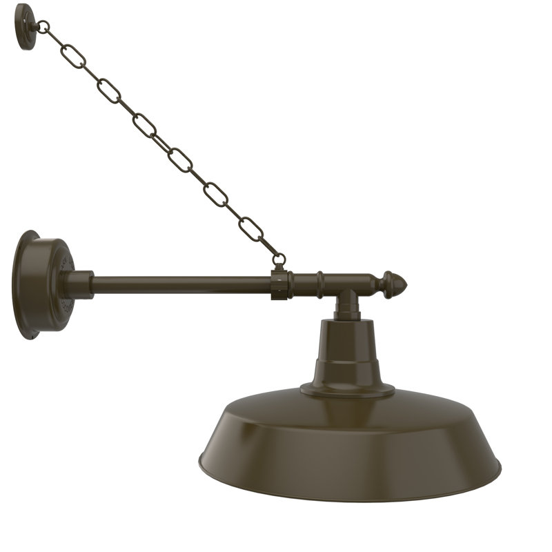 Luminaire de grange d'extérieur Oldage, H 11 po x l 8 po x P 30 po, Bronze acajou