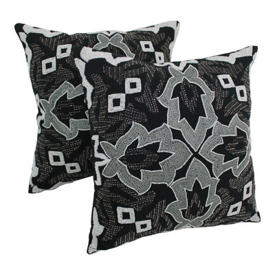 Appliqued Cotton Throw Pillow