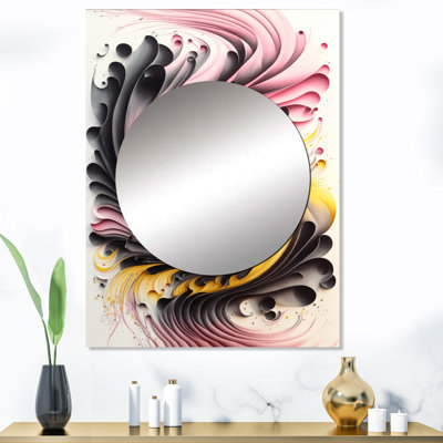 Demar multicolore peinture tourbillon I - abstrait spirales murales uniques, miroir moderne, art imprimé en métal