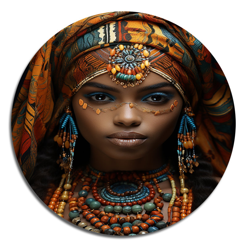 Art africain africain, Beauté ornée III, H 16 po x l 16 po