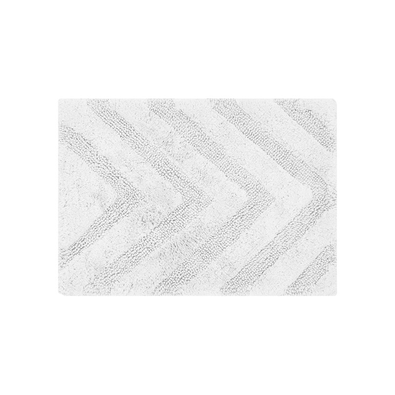 Hugo White Cotton Tufted Non-Slip Bath Rug 17" x 24"