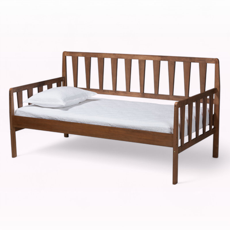 Midori Modern And Contemporary Transitional Walnut Brown Finished Wood Twin Size Daybed