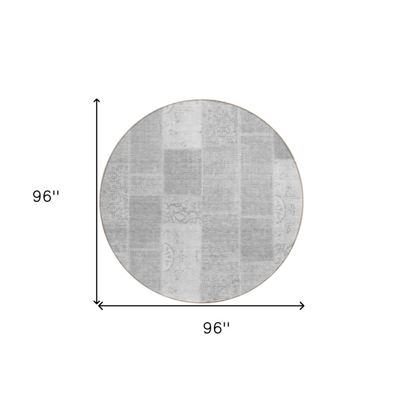 Tapis intérieur lavable rond 8 pi gris et graphite