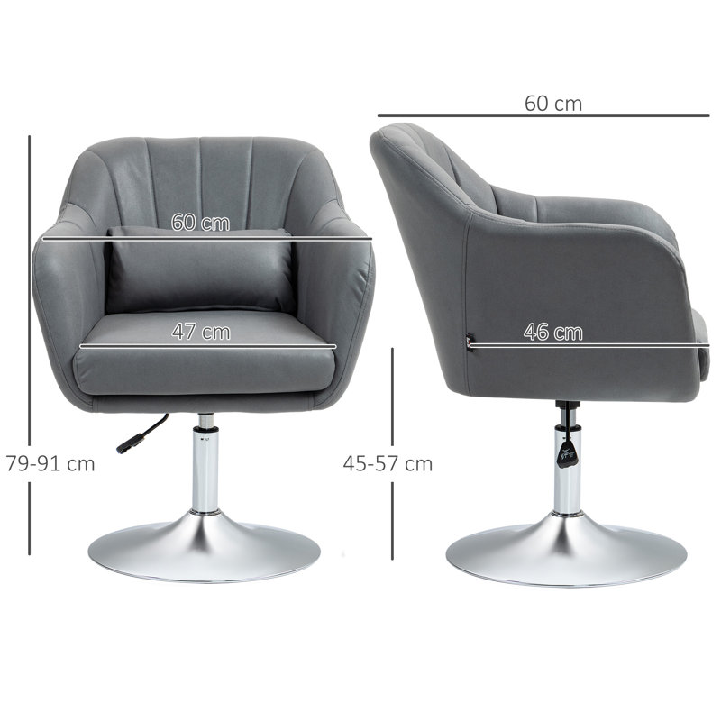 Upholstered Accent Chair, Dark Grey Microfiber