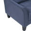 Bleu moderne moderne avec accoudoirs légèrement évasés et rembourrage en tissu à haute densité de faux bois noir