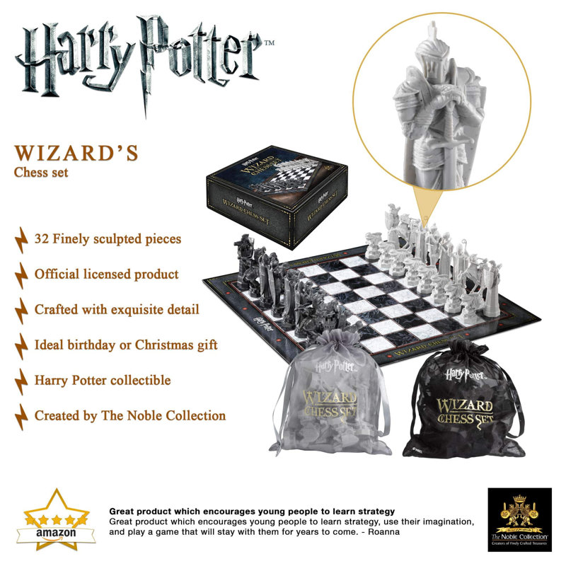 Harry Potter Wizard Chess Set with Black and White Square Board
