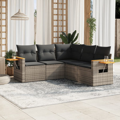 Ensemble de canapé de jardin Vidaxl gris