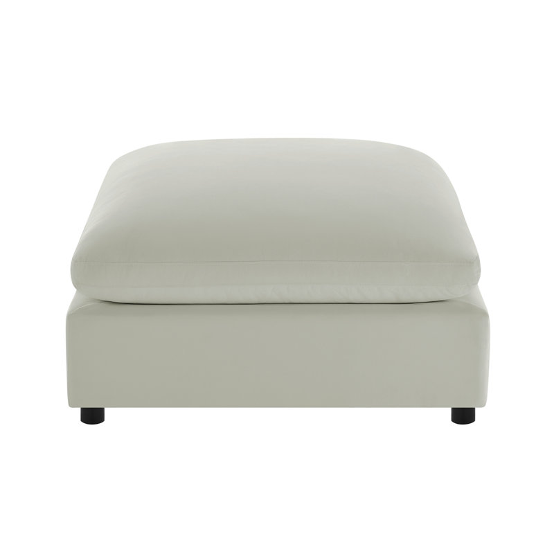 Caylie Ivory Fabric Ottoman