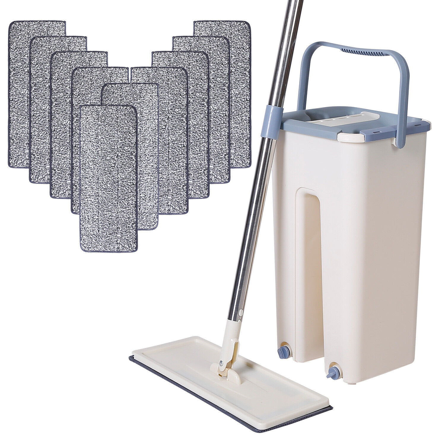 Set Vadrouille Magique 360° Avec Seau Et Microfibre - Nettoyage Facile