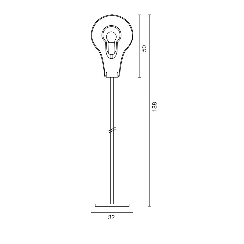 Flat 188cm Novelty Floor Lamp with Outlet, Orange