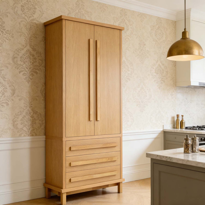 Armoire de cuisine, armoire en bois pour la cuisine, la salle à manger, Naturel