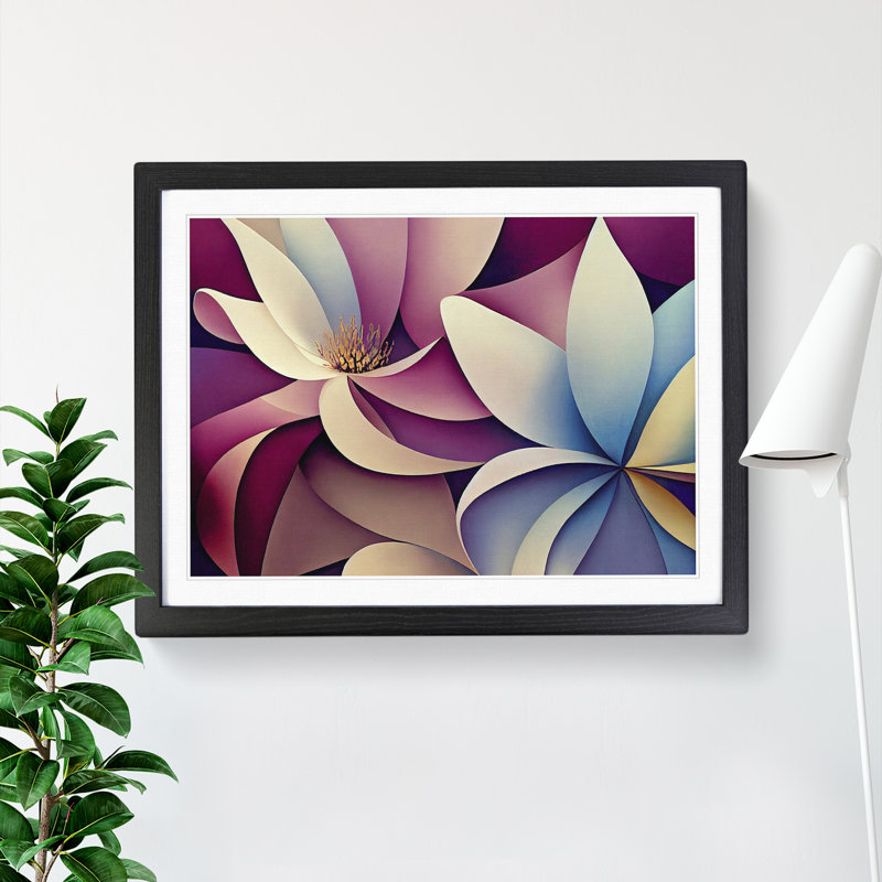 Ultimate Modern Flowers Abstract - Framed Print, Black Framed, 46cm H x 64cm W x 2cm D