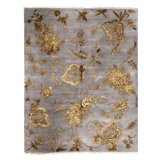 Handmade Silk and Wool Area Rug