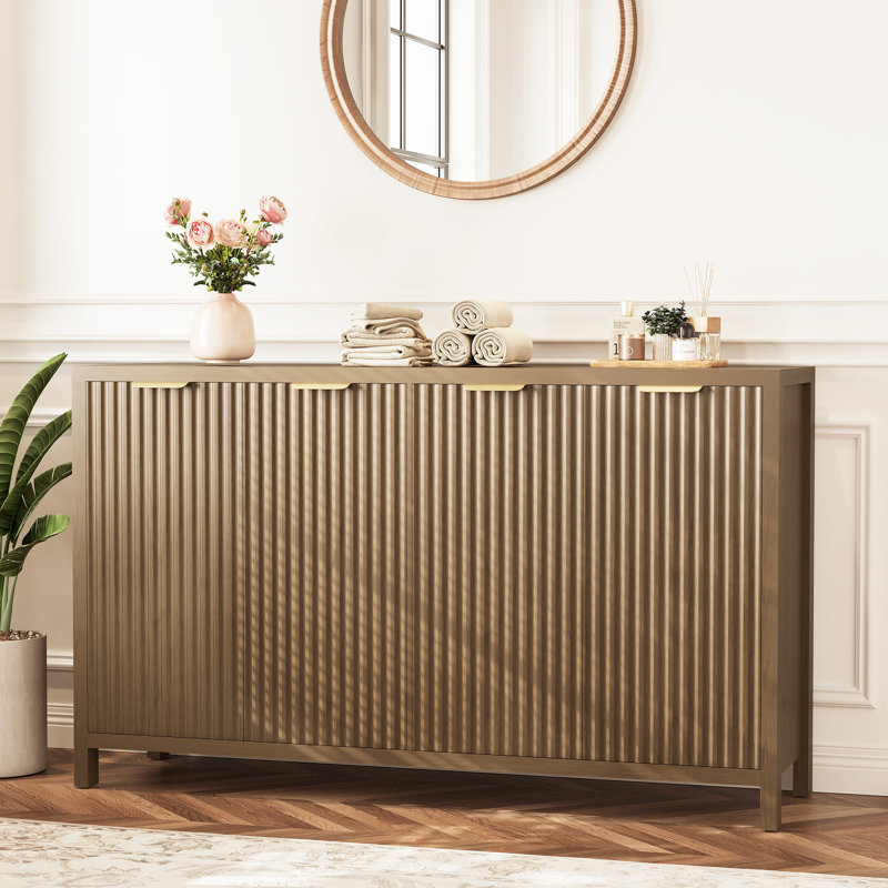55'' Wide Sideboard Buffet with Solid Wood Legs, WaLHut