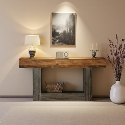 Wooden Console Table, Narrow Long Wood Sofa Table, Living Room Table Rectangular Sofa Table Behind The Couch