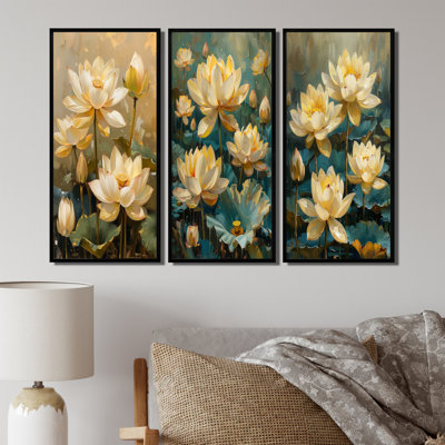 Green Blooming Lotus Gardens I - Collection d'art mural Lotus