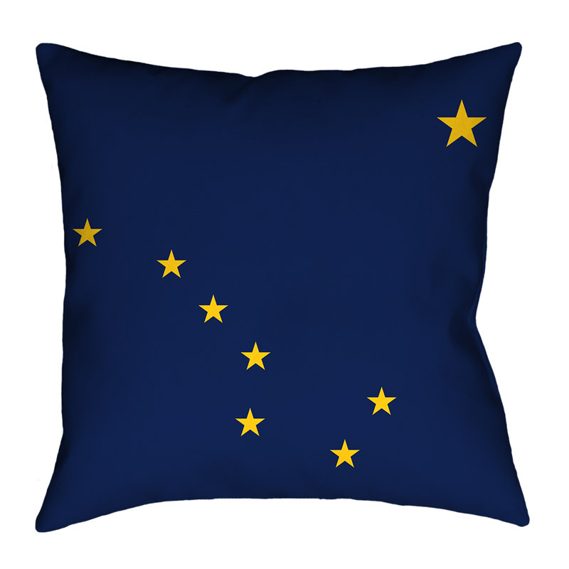 Housse d’oreiller, drapeau d’alaska, 20 po x 20 po, Croisé en coton - intérieur