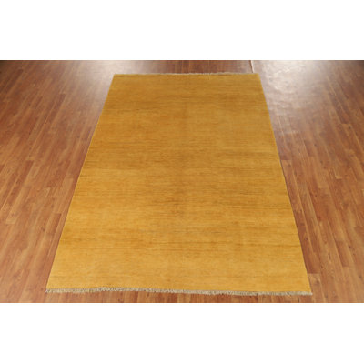 Tapis jaune moderne Gabbeh 6 x 8